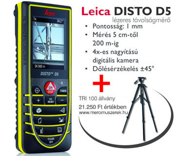 Leica Disto D5 lézeres távolságmérõ TRI100 állvánnyal www.meromuszerek.hu