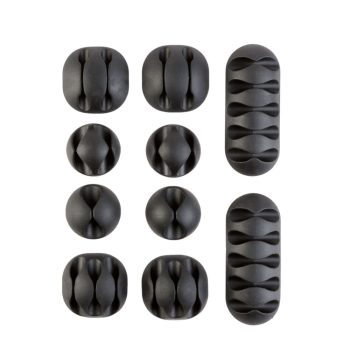   Vezeték rögzítő, rendszerező szett - öntapadós - fekete