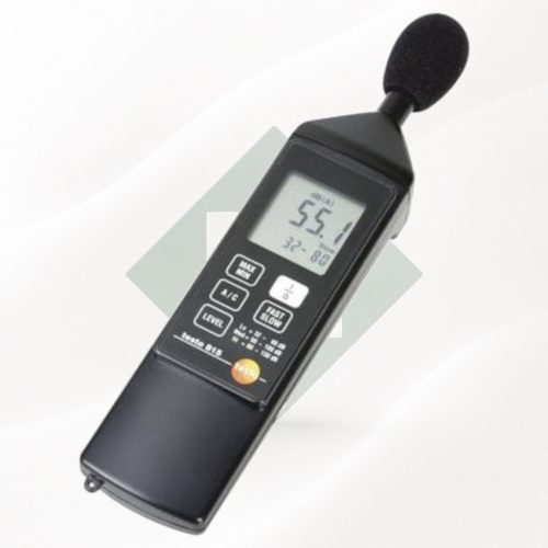 Testo 815 Digitális Zajszintmérő Műszer – Kalibrálható akusztikus fonométer A/C jelleggörbével és szélvédővel (0563 8155)