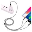 3 az 1-ben USB töltő- és adatkábel telefonhoz Lightning, micro-USB, USB-C csatlakozóval 1,2m