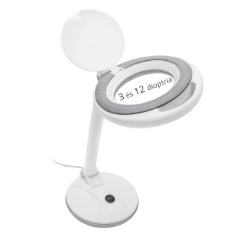 Asztali LED lámpa 3 és 12 dioptriás nagyítóval