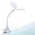 Asztali nagyítós LED lámpa - csipeszes - fehér