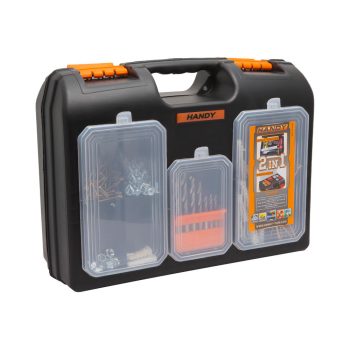 2 az 1-ben fúró + alkatrész tároló műanyag táska