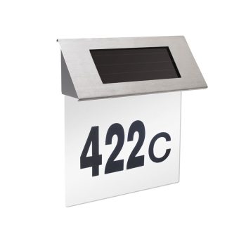 Szolár házszámfény rozsdamentes acélból - 18 x 20 cm 