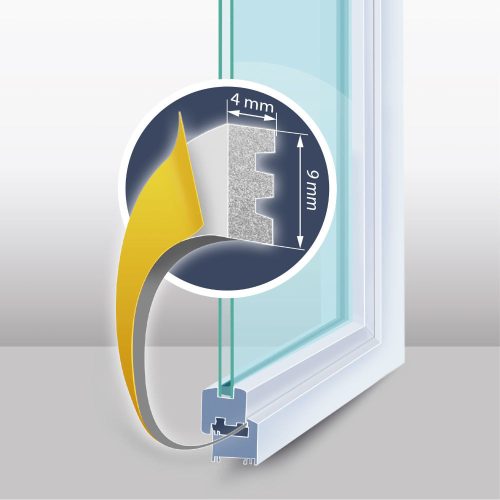 Öntapadós ajtó- ablakszigetelő "E" profil fehér 2 x 3 méter