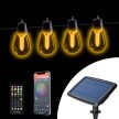 Smart szolár fényfüzér Bluetooth vezérléssel, 25 LED, 13,6 m, állítható fehér fény