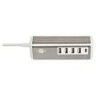 Estilo USB multi-töltő 1,50 m-es textil kábellel 4x USB A + 1x USB C TYPE F 