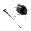 Izoxis 4 x USB fali töltő + kábel