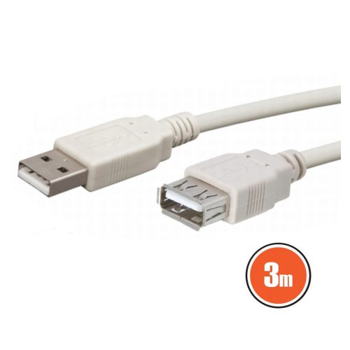 USB hosszabbító kábel 3m fehér