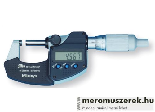 Mitutoyo Digimatic digitális metrikus racsnis dobbal mikrométer 0-25mm (293-244-30)