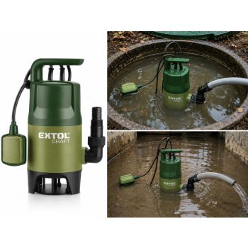   Extol Craft 414122 szennyvíz búvárszivattyú, 400 W, 7500 l/óra, úszókapcsolóval
