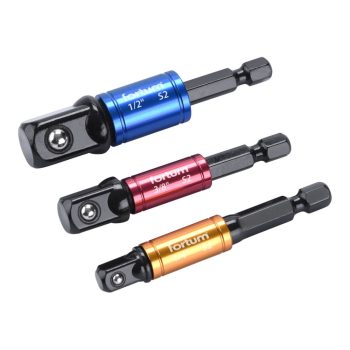   Fortum dugókulcs adapter 3 részes készlet, (1/4", 3/8", 1/2"), hatszög befogás