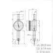 Mitutoyo 513-517E kis helyigényű szögtapintós mérőóra 0,8 mm, 0,01 mm