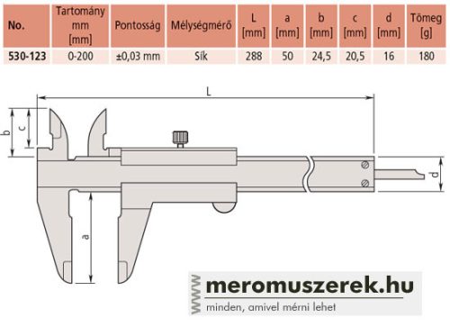 Mitutoyo nóniuszos tolómérő 0-200mm (530-123)