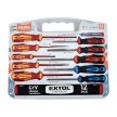 Extol csavarhúzó készlet szigetelt 1000V+nem szigetelt, 6+5db+fáziskeresővel, praktikus műanyag tokkal