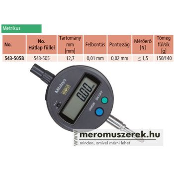   Mitutoyo ABSOLUTE Digimatic ID-S SOLAR mérőóra 0-12,7mm (543-505B)