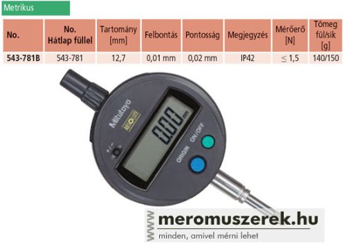 Mitutoyo ABSOLUTE Digimatic ID-S mérőóra 0-12,7mm (543-781B)