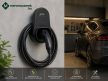 Type2 elektromos autó töltőkábel fali kábeltartó konzol, fekete