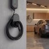   Type2 elektromos autó töltőkábel fali kábeltartó konzol, fekete