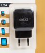 Hálózati - USB adapter töltő 1,2A 5V fekete Delight