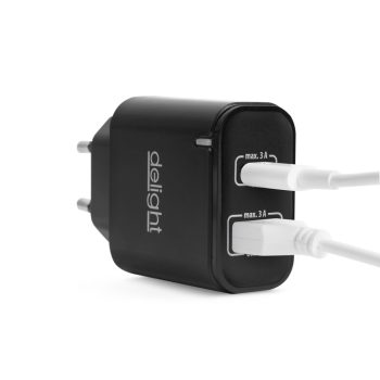   Hálózati - USB adapter és töltő 3A 5V Delight nagyteljesítményű