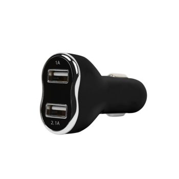 Autós szivargyújtó adapter - 2 x USB aljattal, fekete