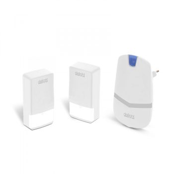   Vezeték nélküli ajtócsengő fehér 2 nyomógombos Kinetic