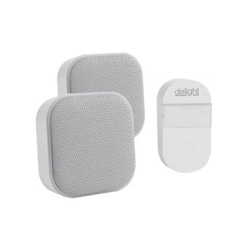   2 az 1-ben vezetéknélküli csengő és éjjeli fény - dupla vevőegységgel - fehér