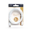 USB - USB TypeC töltőkábel, adatkábel 2m fehér