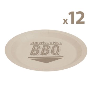 Papírtányér szett - BBQ - 23 cm - 12 db / csomag 