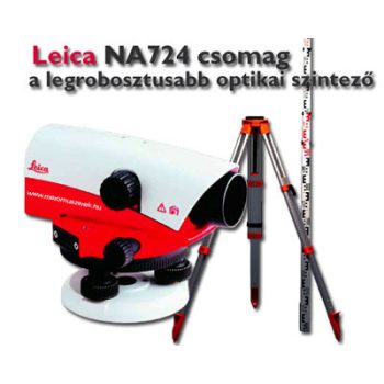   Leica NA724 robosztus optikai szintező + állvány + szintezőléc
