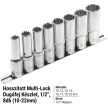 Extol Premium hosszított Multi-Lock dugókulcs készlet 1/2" 10-22mm