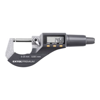   Extol Premium digitális mikrométer 0,001×25mm, keményfém mérőfelület