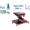   Extol Premium 2-funkciós szerelőszék és gurulós autó-aláfekvő ágy, max. 150 kg