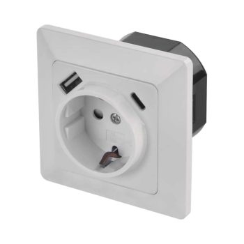 EMOS aljzat USB A + USB-C fehér