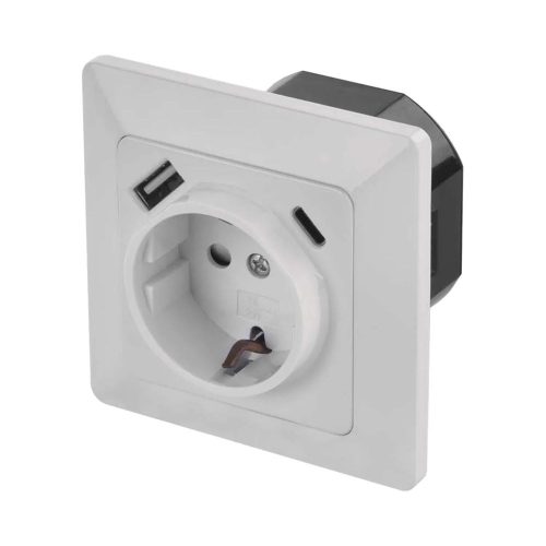 EMOS aljzat USB A + USB-C fehér