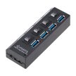4 portos USB 3.0 HUB kapcsolóval