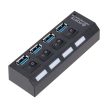 4 portos USB 3.0 HUB kapcsolóval