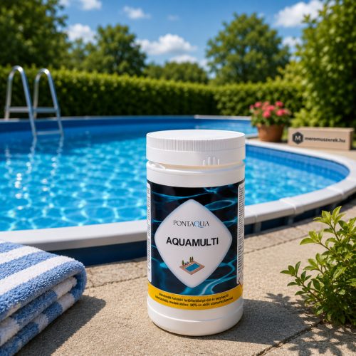 Aquamulti 1 kg hármas kombinált hatású medence klórtabletta, 200 g-os tabletták