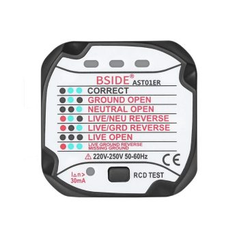 BSIDE AST01ER Hálózati aljzat és RCD teszter