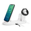 Vezeték nélküli töltőállomás - Mobiltelefonokhoz, órákhoz, fülhallgatókhoz - fehér