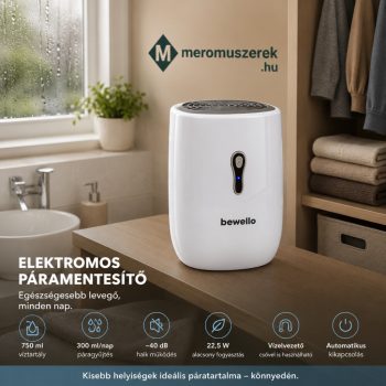   Elektromos páramentesítő készülék 750 ml, 22,5 W, fehér, vízelvezető csővel