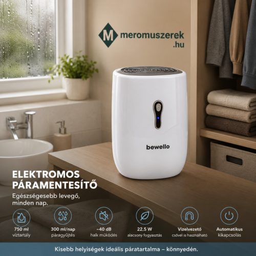 Elektromos páramentesítő készülék 750 ml, 22,5 W, fehér, vízelvezető csővel