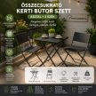 Összecsukható kerti bútor szett, asztal + 2 szék, antracit szürke