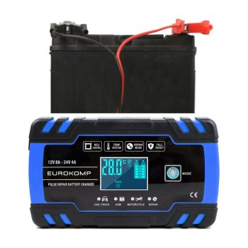 EUROKOMP Automatikus akkumulátor töltő 12V/8A - 24V/4A