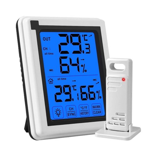 Időjárás állomás belső-külső hőmérséklet és páratartalom méréssel