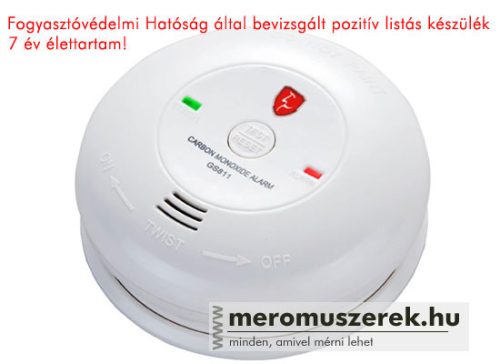 Global GS811-B szén-monoxid érzékelő és riasztó készülék lakásba, irodába, elemes