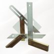 HEDUE A033 prémium asztalos derékszög szett keményfa díszdobozban - 3 részes (derékszög, gérrajzoló és sáskaláb, 0,01 mm pontosság)