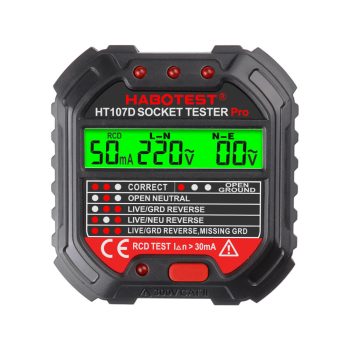   Habotest HT107D konnektor aljzat tesztelő, digitális kijelzővel