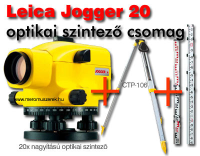 Leica Jogger 20 optikai szintező csomag állvánnyal és szintezőléccel
